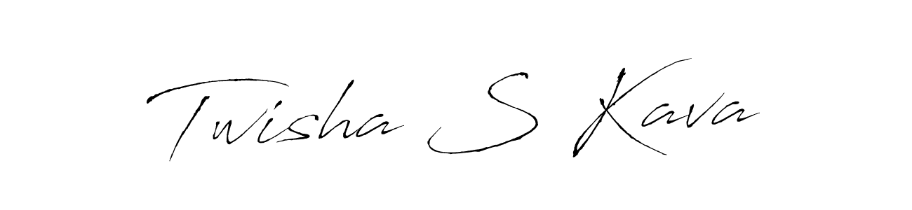 Make a beautiful signature design for name Twisha S Kava. With this signature (Antro_Vectra) style, you can create a handwritten signature for free. Twisha S Kava signature style 6 images and pictures png