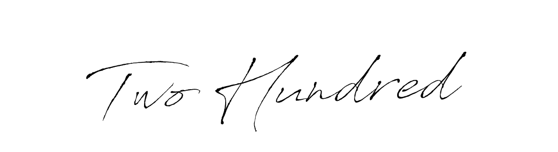 Two Hundred stylish signature style. Best Handwritten Sign (Antro_Vectra) for my name. Handwritten Signature Collection Ideas for my name Two Hundred. Two Hundred signature style 6 images and pictures png