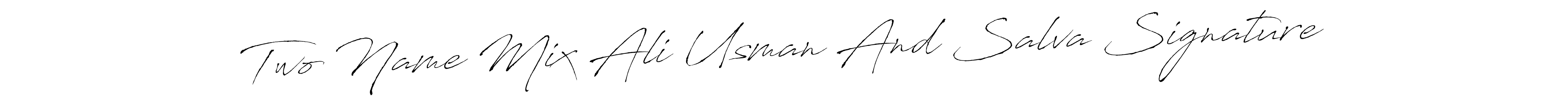 Similarly Antro_Vectra is the best handwritten signature design. Signature creator online .You can use it as an online autograph creator for name Two Name Mix Ali Usman And Salva Signature. Two Name Mix Ali Usman And Salva Signature signature style 6 images and pictures png