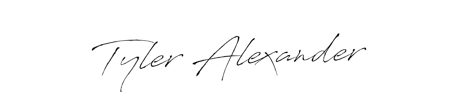 Make a beautiful signature design for name Tyler Alexander. With this signature (Antro_Vectra) style, you can create a handwritten signature for free. Tyler Alexander signature style 6 images and pictures png