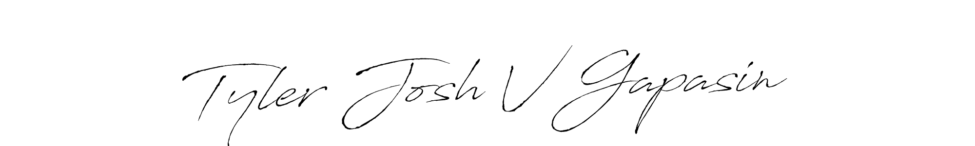 Tyler Josh V Gapasin stylish signature style. Best Handwritten Sign (Antro_Vectra) for my name. Handwritten Signature Collection Ideas for my name Tyler Josh V Gapasin. Tyler Josh V Gapasin signature style 6 images and pictures png