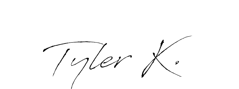 Use a signature maker to create a handwritten signature online. With this signature software, you can design (Antro_Vectra) your own signature for name Tyler K.. Tyler K. signature style 6 images and pictures png