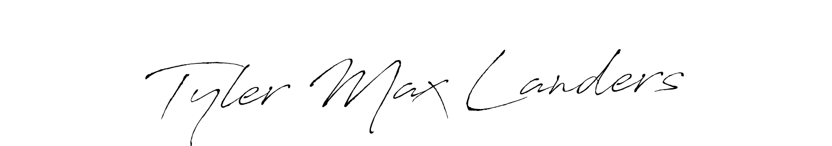 How to make Tyler Max Landers name signature. Use Antro_Vectra style for creating short signs online. This is the latest handwritten sign. Tyler Max Landers signature style 6 images and pictures png
