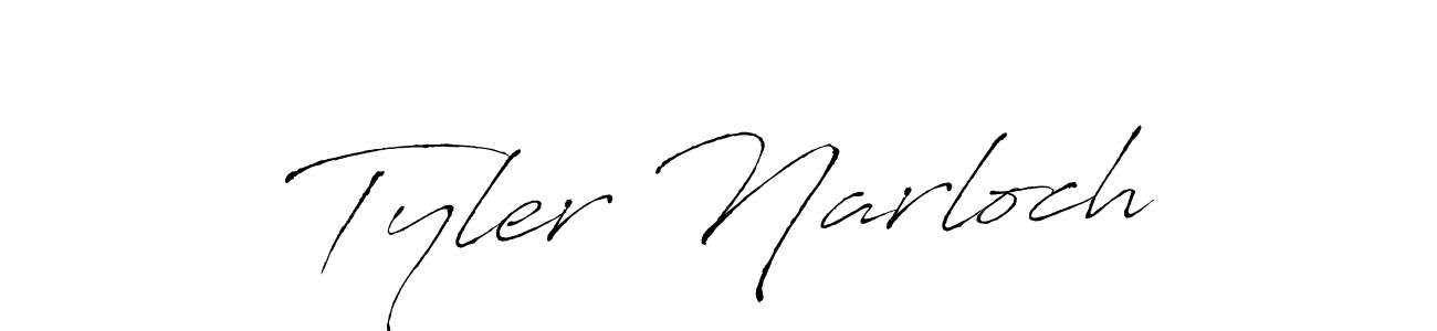 Design your own signature with our free online signature maker. With this signature software, you can create a handwritten (Antro_Vectra) signature for name Tyler Narloch. Tyler Narloch signature style 6 images and pictures png