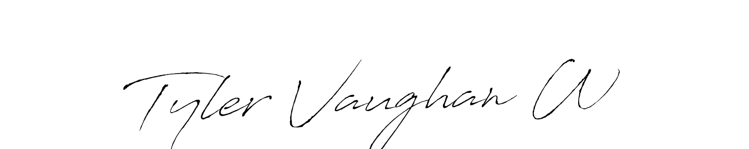 Make a beautiful signature design for name Tyler Vaughan W. With this signature (Antro_Vectra) style, you can create a handwritten signature for free. Tyler Vaughan W signature style 6 images and pictures png