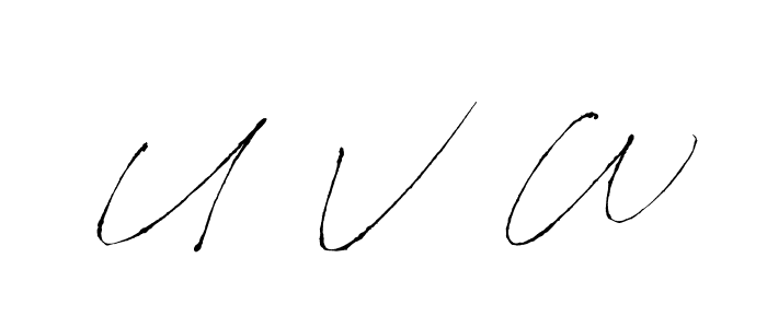 Antro_Vectra is a professional signature style that is perfect for those who want to add a touch of class to their signature. It is also a great choice for those who want to make their signature more unique. Get U  V  W name to fancy signature for free. U  V  W signature style 6 images and pictures png