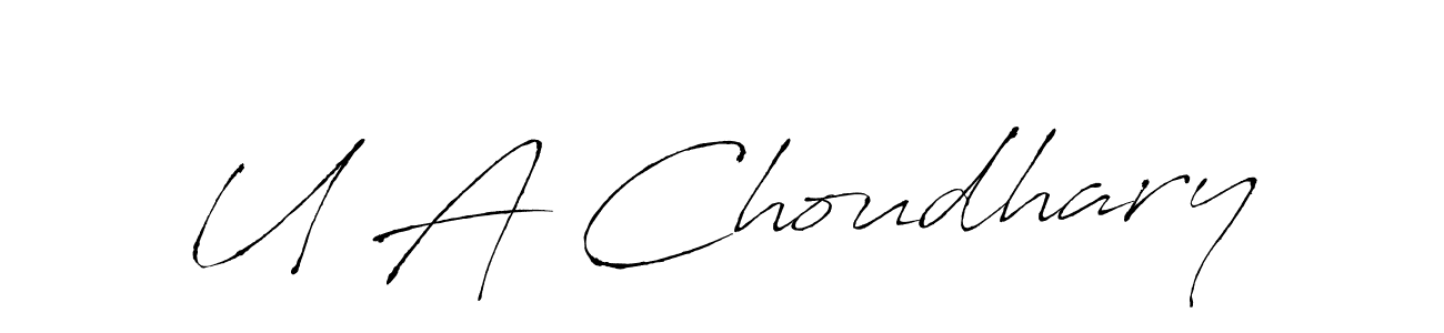 if you are searching for the best signature style for your name U A Choudhary. so please give up your signature search. here we have designed multiple signature styles  using Antro_Vectra. U A Choudhary signature style 6 images and pictures png