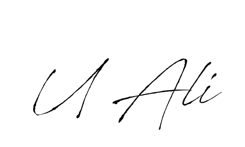 Use a signature maker to create a handwritten signature online. With this signature software, you can design (Antro_Vectra) your own signature for name U Ali. U Ali signature style 6 images and pictures png