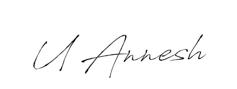 Make a beautiful signature design for name U Annesh. With this signature (Antro_Vectra) style, you can create a handwritten signature for free. U Annesh signature style 6 images and pictures png