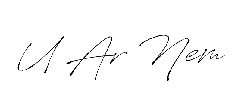 Also You can easily find your signature by using the search form. We will create U Ar Nem name handwritten signature images for you free of cost using Antro_Vectra sign style. U Ar Nem signature style 6 images and pictures png