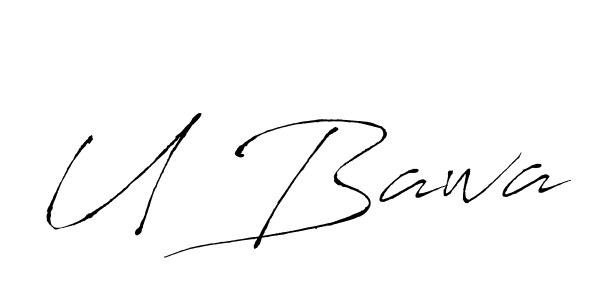 The best way (Antro_Vectra) to make a short signature is to pick only two or three words in your name. The name U Bawa include a total of six letters. For converting this name. U Bawa signature style 6 images and pictures png