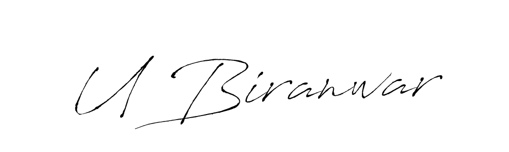 U Biranwar stylish signature style. Best Handwritten Sign (Antro_Vectra) for my name. Handwritten Signature Collection Ideas for my name U Biranwar. U Biranwar signature style 6 images and pictures png