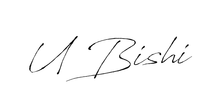 The best way (Antro_Vectra) to make a short signature is to pick only two or three words in your name. The name U Bishi include a total of six letters. For converting this name. U Bishi signature style 6 images and pictures png