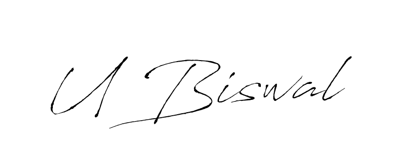 Design your own signature with our free online signature maker. With this signature software, you can create a handwritten (Antro_Vectra) signature for name U Biswal. U Biswal signature style 6 images and pictures png