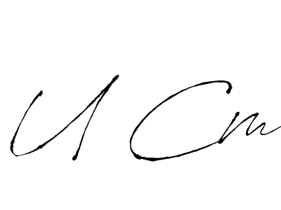 Design your own signature with our free online signature maker. With this signature software, you can create a handwritten (Antro_Vectra) signature for name U Cm. U Cm signature style 6 images and pictures png