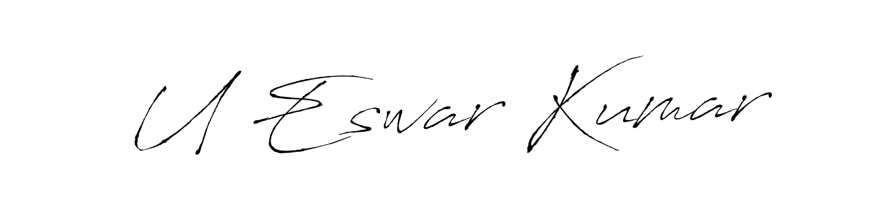 Antro_Vectra is a professional signature style that is perfect for those who want to add a touch of class to their signature. It is also a great choice for those who want to make their signature more unique. Get U Eswar Kumar name to fancy signature for free. U Eswar Kumar signature style 6 images and pictures png