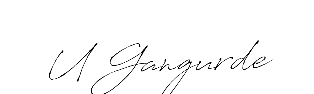 Make a beautiful signature design for name U Gangurde. With this signature (Antro_Vectra) style, you can create a handwritten signature for free. U Gangurde signature style 6 images and pictures png