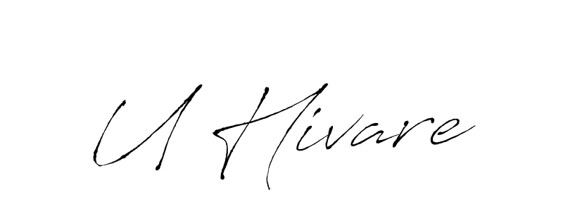 Similarly Antro_Vectra is the best handwritten signature design. Signature creator online .You can use it as an online autograph creator for name U Hivare. U Hivare signature style 6 images and pictures png