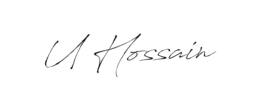 Use a signature maker to create a handwritten signature online. With this signature software, you can design (Antro_Vectra) your own signature for name U Hossain. U Hossain signature style 6 images and pictures png