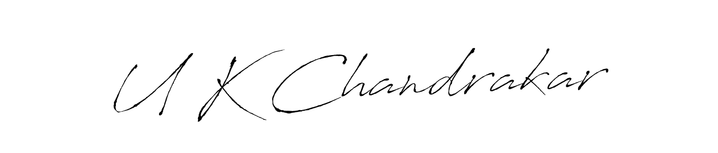 if you are searching for the best signature style for your name U K Chandrakar. so please give up your signature search. here we have designed multiple signature styles  using Antro_Vectra. U K Chandrakar signature style 6 images and pictures png