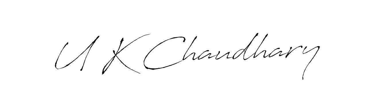 How to make U K Chaudhary name signature. Use Antro_Vectra style for creating short signs online. This is the latest handwritten sign. U K Chaudhary signature style 6 images and pictures png