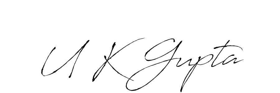 Design your own signature with our free online signature maker. With this signature software, you can create a handwritten (Antro_Vectra) signature for name U K Gupta. U K Gupta signature style 6 images and pictures png