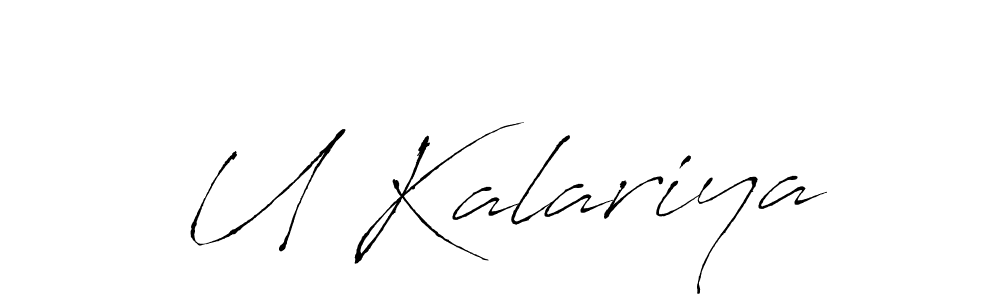 How to make U Kalariya signature? Antro_Vectra is a professional autograph style. Create handwritten signature for U Kalariya name. U Kalariya signature style 6 images and pictures png