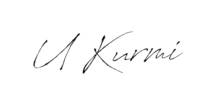 The best way (Antro_Vectra) to make a short signature is to pick only two or three words in your name. The name U Kurmi include a total of six letters. For converting this name. U Kurmi signature style 6 images and pictures png