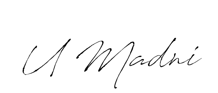 if you are searching for the best signature style for your name U Madni. so please give up your signature search. here we have designed multiple signature styles  using Antro_Vectra. U Madni signature style 6 images and pictures png