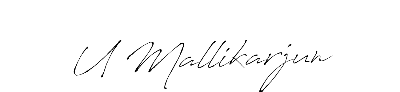 Design your own signature with our free online signature maker. With this signature software, you can create a handwritten (Antro_Vectra) signature for name U Mallikarjun. U Mallikarjun signature style 6 images and pictures png