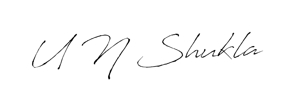 Make a beautiful signature design for name U N Shukla. With this signature (Antro_Vectra) style, you can create a handwritten signature for free. U N Shukla signature style 6 images and pictures png