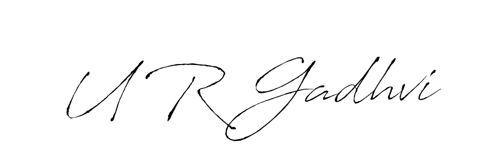 Create a beautiful signature design for name U R Gadhvi. With this signature (Antro_Vectra) fonts, you can make a handwritten signature for free. U R Gadhvi signature style 6 images and pictures png