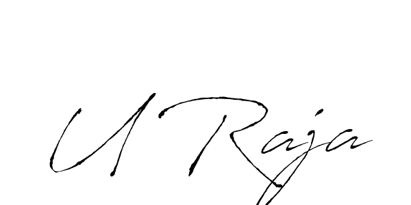 if you are searching for the best signature style for your name U Raja. so please give up your signature search. here we have designed multiple signature styles  using Antro_Vectra. U Raja signature style 6 images and pictures png