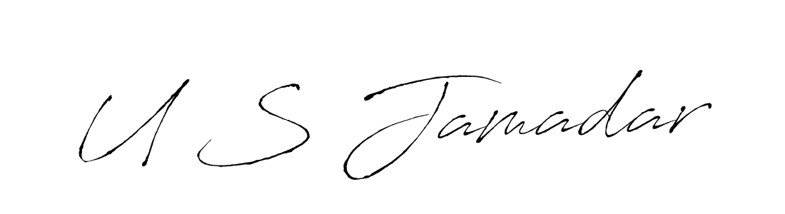 The best way (Antro_Vectra) to make a short signature is to pick only two or three words in your name. The name U S Jamadar include a total of six letters. For converting this name. U S Jamadar signature style 6 images and pictures png