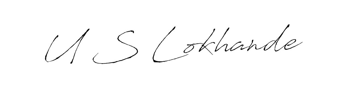 if you are searching for the best signature style for your name U S Lokhande. so please give up your signature search. here we have designed multiple signature styles  using Antro_Vectra. U S Lokhande signature style 6 images and pictures png