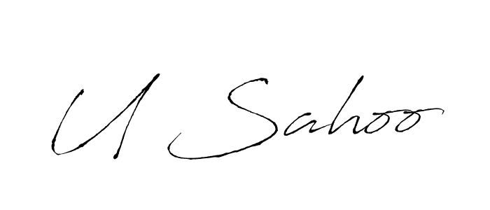 How to make U Sahoo name signature. Use Antro_Vectra style for creating short signs online. This is the latest handwritten sign. U Sahoo signature style 6 images and pictures png