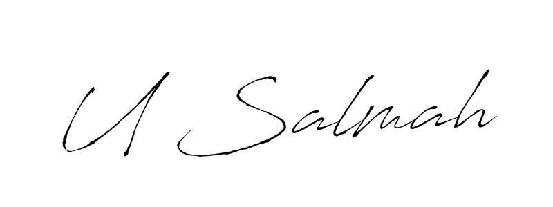 How to make U Salmah signature? Antro_Vectra is a professional autograph style. Create handwritten signature for U Salmah name. U Salmah signature style 6 images and pictures png