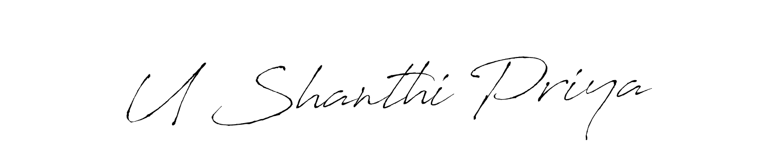 Make a beautiful signature design for name U Shanthi Priya. Use this online signature maker to create a handwritten signature for free. U Shanthi Priya signature style 6 images and pictures png