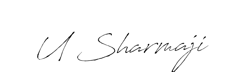 The best way (Antro_Vectra) to make a short signature is to pick only two or three words in your name. The name U Sharmaji include a total of six letters. For converting this name. U Sharmaji signature style 6 images and pictures png