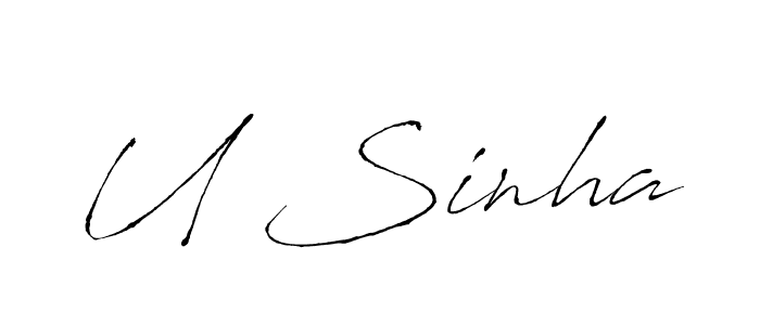 Design your own signature with our free online signature maker. With this signature software, you can create a handwritten (Antro_Vectra) signature for name U Sinha. U Sinha signature style 6 images and pictures png