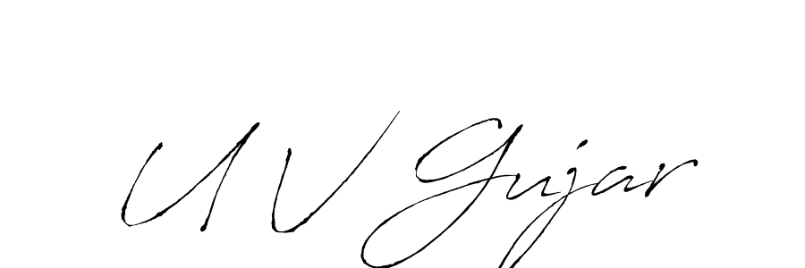 How to make U V Gujar signature? Antro_Vectra is a professional autograph style. Create handwritten signature for U V Gujar name. U V Gujar signature style 6 images and pictures png