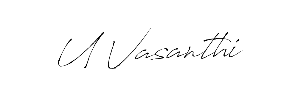 Similarly Antro_Vectra is the best handwritten signature design. Signature creator online .You can use it as an online autograph creator for name U Vasanthi. U Vasanthi signature style 6 images and pictures png