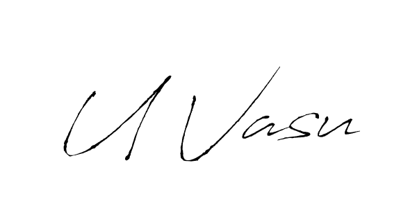 U Vasu stylish signature style. Best Handwritten Sign (Antro_Vectra) for my name. Handwritten Signature Collection Ideas for my name U Vasu. U Vasu signature style 6 images and pictures png