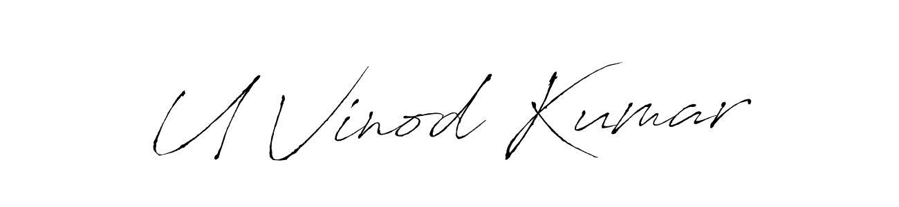 Use a signature maker to create a handwritten signature online. With this signature software, you can design (Antro_Vectra) your own signature for name U Vinod Kumar. U Vinod Kumar signature style 6 images and pictures png