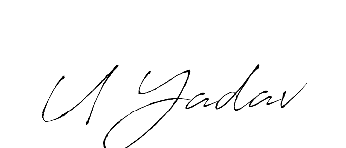 Create a beautiful signature design for name U Yadav. With this signature (Antro_Vectra) fonts, you can make a handwritten signature for free. U Yadav signature style 6 images and pictures png