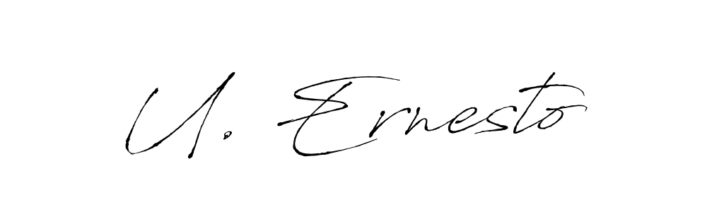 Similarly Antro_Vectra is the best handwritten signature design. Signature creator online .You can use it as an online autograph creator for name U. Ernesto. U. Ernesto signature style 6 images and pictures png