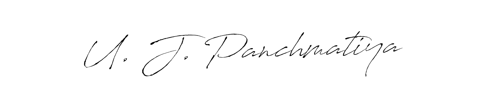 Design your own signature with our free online signature maker. With this signature software, you can create a handwritten (Antro_Vectra) signature for name U. J. Panchmatiya. U. J. Panchmatiya signature style 6 images and pictures png