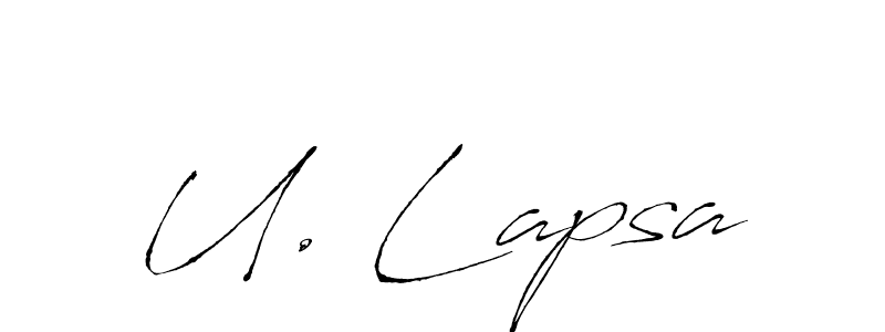 Use a signature maker to create a handwritten signature online. With this signature software, you can design (Antro_Vectra) your own signature for name U. Lapsa. U. Lapsa signature style 6 images and pictures png