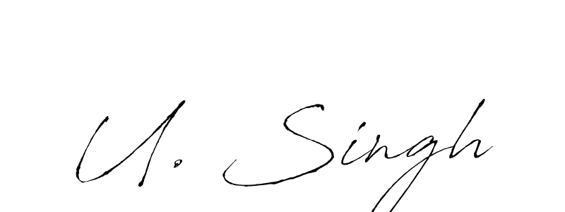 if you are searching for the best signature style for your name U. Singh. so please give up your signature search. here we have designed multiple signature styles  using Antro_Vectra. U. Singh signature style 6 images and pictures png