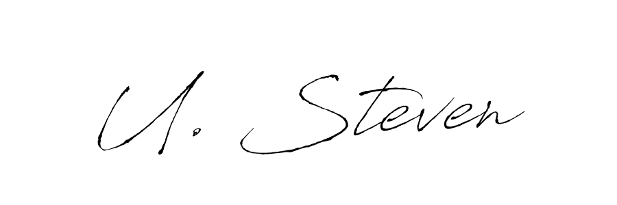 How to make U. Steven name signature. Use Antro_Vectra style for creating short signs online. This is the latest handwritten sign. U. Steven signature style 6 images and pictures png